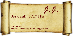 Jancsek Júlia névjegykártya